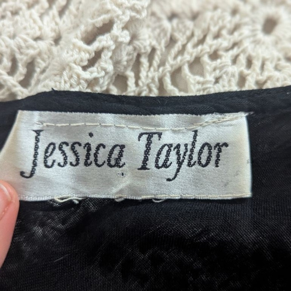 Vintage Jessica Taylor Black & White Batik Beach Dress Maxi Boho 90s OS - Picture 5 of 9